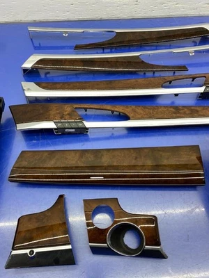 JUEGO DE MOLDURAS CONSOLA CENTRAL TABLERO PORSCHE PANAMERA 10-16 (10) MADERA TINEO *ARAÑAZOS* Foto 1 de 4