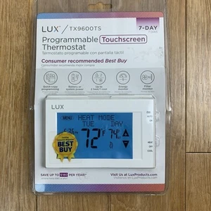 Lux TX9600TS Touchscreen Programmable Thermostat - White NEW - Picture 1 of 2