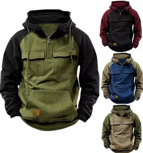 Sudaderas con capucha cargo para hombre Prendas para el torso Combate Trabajo Militar Sólidas Sueltas Cremallera Sudadera con capucha - Imagen 1 de 14