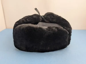 FRR Canada Russian Hat Ushanka USSR Genuine Sheepskin Soviet Black XL - Picture 1 of 11