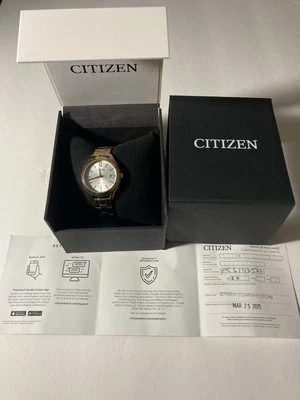 NIB Citizen Women’s rose gold-tone stainless steel with silver dial & date watch - Image 1 of 4