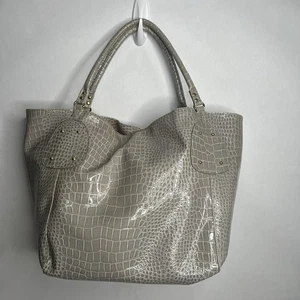 Lancôme Lancome Faux Shiny Leather Purse Snakeskin Large Shoulder Hand Bag - Picture 1 of 10
