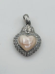 Judith Ripka Plata de Ley y Madreperla Corazón con Circonita Reforzador Colgante - Imagen 1 de 4