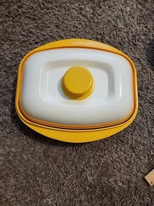 Rectangular Yellow RANGE MATE Nonstick Microwave Grill Pan Ceramic Coated Korean - Picture 1 of 8