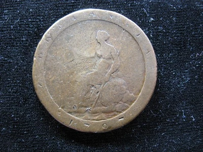 Large old world coin GREAT BRITAIN penny 1797 KM618 King George III (483) - Image 1 of 2