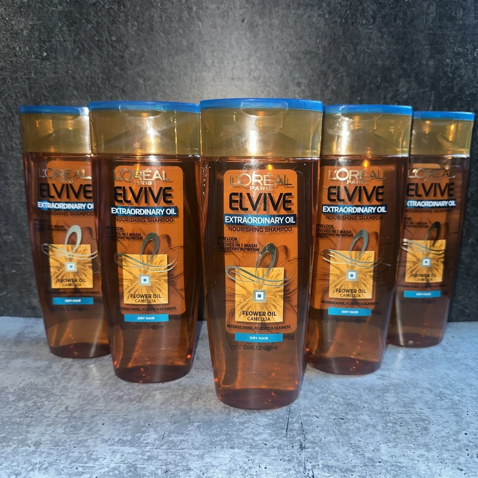 5x Champú Nutritivo Aceite Extraordinario L’oreal Paris Cabello Seco Camelia Elvive Foto 1 de 1