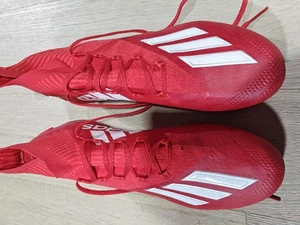 adidas Soccer Cleats Shoes Mens Size 14 Red FG Firm Ground Sock Collar FX7219 - Picture 1 of 8
