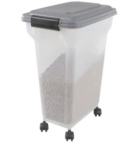 Iris Ohyama Airtight Dog Food Storage Container with Wheels, 20L/7.5kg, Gray - Picture 1 of 2