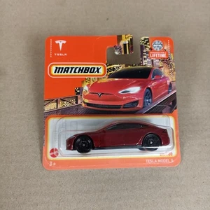 Tarjeta corta Matchbox Tesla Model S roja #89 2024 - Imagen 1 de 2