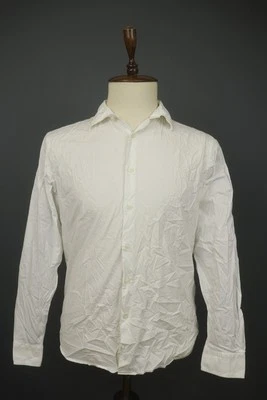 Sandro Paris White Casual Stretch Collared Long Sleeve Button Down Shirt Size L - Image 1 of 4