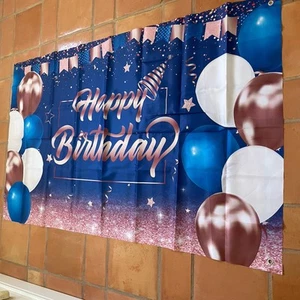 6 X 3 ft Balloons Print Backdrop Happy Birthday Banner Party Decoration NEW - Picture 1 of 2
