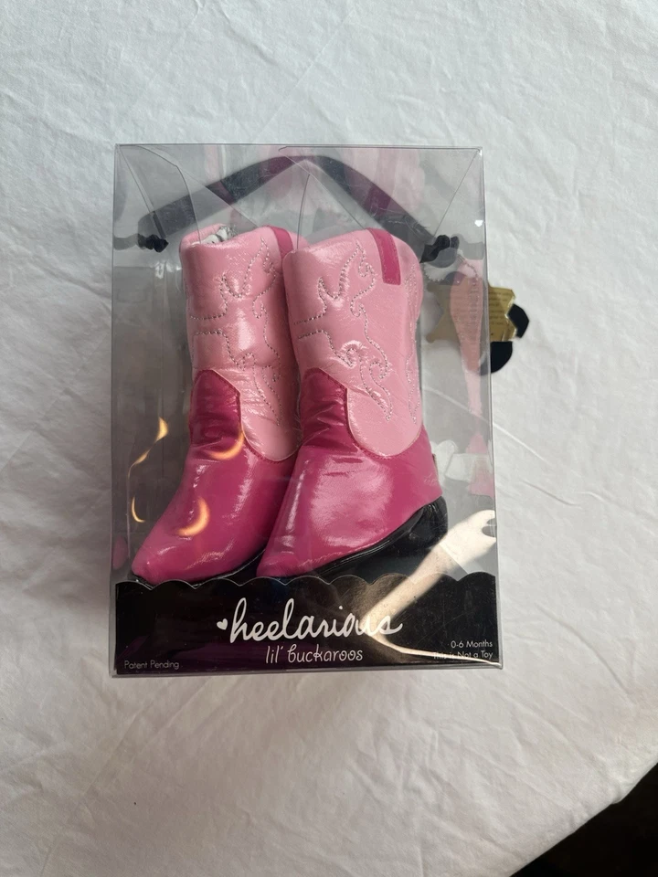 NUEVO CON ETIQUETAS Rosa Bebé Niña Vaquera Western Botines Araña Forro Satinado Talla 0-6 meses Foto 1 de 4