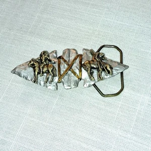 1991 Native Double Arrowhead Belt Buckle End Of The Trail Great American  - Picture 1 of 7
