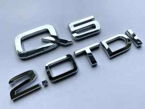 Q5 2.0 TDI LETTERING REAR BOOT LID TRUNK BADGE EMBLEM FOR AUDI, CHROME - Picture 1 of 1
