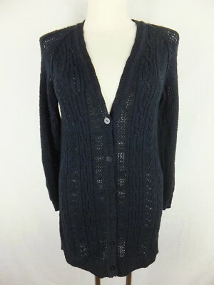 PERUVIAN CONNECTION Luxus Strickjacke - 34 - XS - blau schwarz - TOP  - Bild 1 von 4