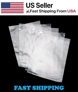 Clear Poly Bags 4-Mil Flat Open Top Plastic Packaging Packing Multiple Sizes - Picture 1 of 7