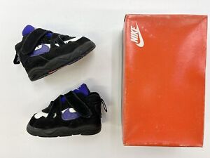 1993 Vintage Baby Nike Force Max Charles Barkley  Black White kids shoes.