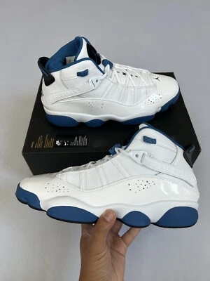 Nike Air Jordan 6 Rings White Marina Blue Casual Sneaker 322992-114 Men's 12 - Image 1 of 4