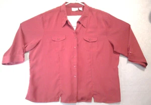 Blusa De Colección Joanna Plus Semi Transparente Roja Talla 3XL Manga 3/4 Rayas Cottage Core - Imagen 1 de 17