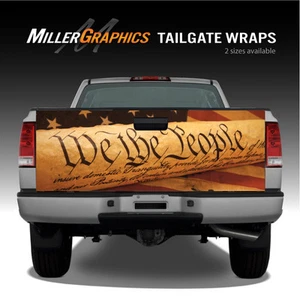 "We The People" American Flag Truck Tailgate Vinyl Graphic Decal Wraps - Imagen 1 de 3