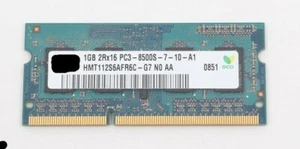 Apple OEM Ram 1GB (1x1GB) DDR3-1066 PC3-8500 soDimm Memory (various brands) - Picture 1 of 1