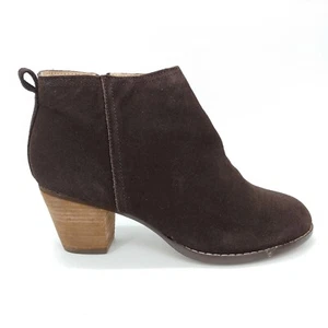 Lands End Mujer 473583 Harris Tacón Alto Botín Cremallera Lateral Marrón Gamuza 9.5D  - Imagen 1 de 10