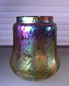 Loetz Papillon Bohemian Iridescent Spots Czech Art Glass Vase Jar - Picture 1 of 12