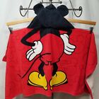 Disney Mickey Mouse Red Cotton Graphic Print Hooded Kids Beach Wrap Around Towel