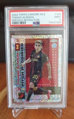2022 Thiago Almada Topps Chrome MLS Speckle Refractor Rookie RC PSA 9 - Image 1 of 2