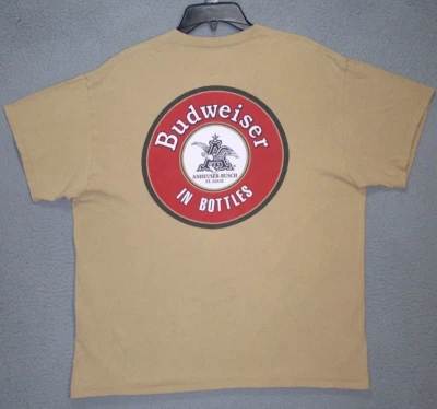 Camisa Budweiser Adulto Grande Beige Gráfico Logo Grande Cerveza Manga Corta Informal Para Hombre Foto 1 de 4