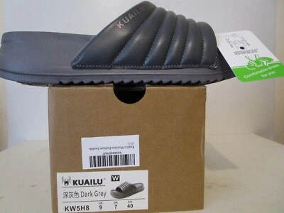 Kuailu Womens Recovery Comfortable Plantar Fasciitis Arch Support Sandals Grey 9 - Image 1 of 4