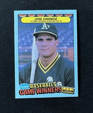 1987 Fleer Game Winners Jose Canseco #8 Baseball Card Sharp
