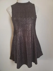 Stella Luce Women's Size L Dress Flared Black glittery Bust 32" Stretchy - Picture 1 of 5