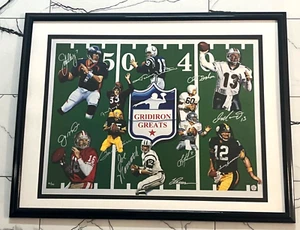 Unitas Elway Montana Marino Signed GRIDIRON GREATS Poster PSA  - 10X HOF QB's - Picture 1 of 10