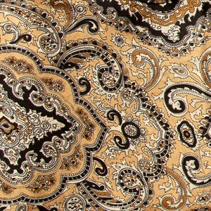 Wyoming Traders Wild Rag Tan Black Paisley 100% Silk Western Scarf - 34.5" & 42" - Picture 1 of 2