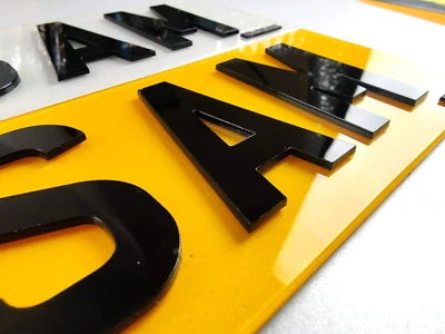 PAIR OF 3D 4D SHOW 3MM RAISED ACRYLIC Number Plates! Vehicle License - image 1 of 4