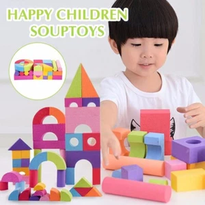 1 Set EVA Foam Blocks Bright Colored Building Blocks Set Educational Toy for Kid - Picture 1 of 11