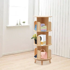 3 Tier Rotating Bookshelf Organizer Floor Standing Storage Shelf Display Rack US - Picture 1 of 12