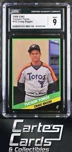 Craig Biggio 1988 CMC Tucson Toros #15 Tucson Toros CGC 9 - Picture 1 of 2