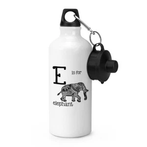 Letter E Is for Elephant Sports Bottle Alphabet Drinks Camping Flask - Picture 1 of 1