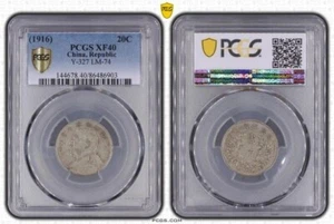 1916 YEAR 5 CHINA 20 CENTS PCGS GENUINE XF 40 DETAIL CHINA REPUBLIC Y 327 LM 74 - Picture 1 of 3