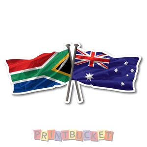 South Africa & Aussie Flags sticker 180mm quality water & fade proof vinyl - Picture 1 of 1