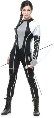 Survivor Jumpsuit Games Warrior Hunger Fancy Dress Halloween Sexy Adult Costume - Image 1 of 2