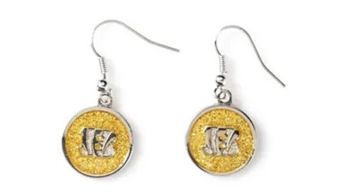 Cincinnati Bengals Glitter Dangle Earrings NFL New Cover