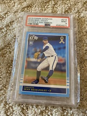 2019 Panini Donruss Retro Father's Day Ribbon /49 Sean Reid-Foley Rookie PSA 9 - Image 1 of 4