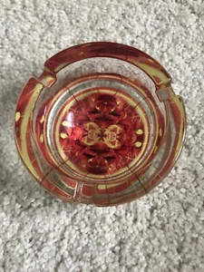 Psychadelic Flower Glass Round Ash Tray Dish - Picture 1 of 3