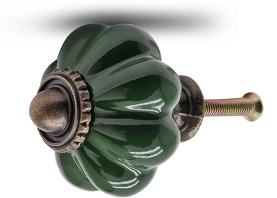 4 perillas de cajón de gabinete de cocina de vidrio verde jade depresión con latón antiguo Foto 1 de 4