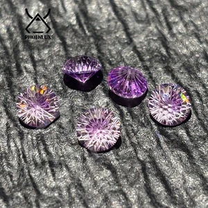 Piedras preciosas sueltas de circonita cúbica redonda púrpura de 6 mm ~ 8 mm AAAAA corte fuegos artificiales - Imagen 1 de 14