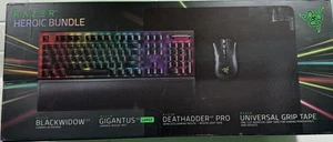 Razer, "Heroic" Gaming Bundle RGB Keyboard + Mouse + Pad (missing dongle) - Picture 1 of 7