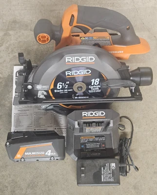 RIDGID 18V Brushless 6 1/2" Circular Saw w/ 4aH Battery Model# R8656 - Image 1 of 3